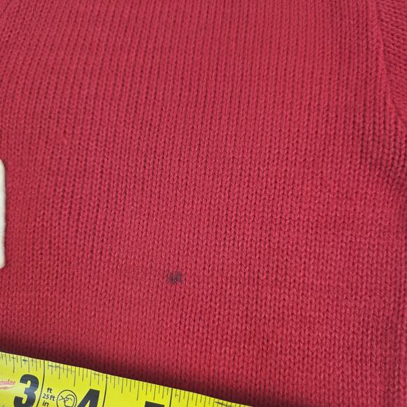 Vintage East-Tenn Award Sweater Small Red V Neck Varsity Letterman Orlon - Picture 7 of 10